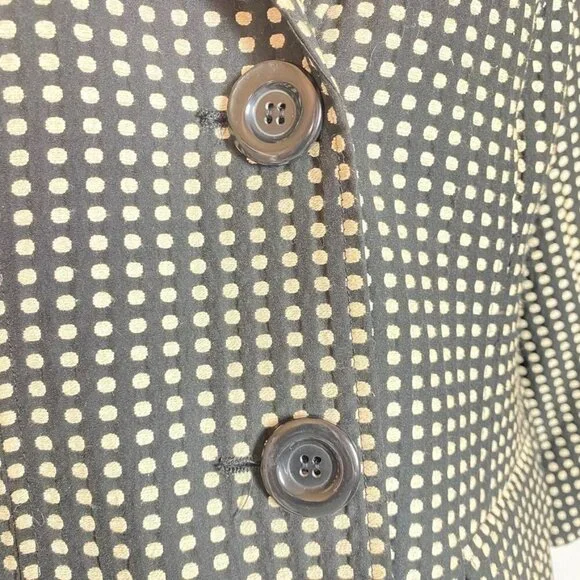 Willi Smith Vintage Womens Tailored Black & Off White Oval Pattern 3/4 Sleeve Bl - Picture 3 of 7